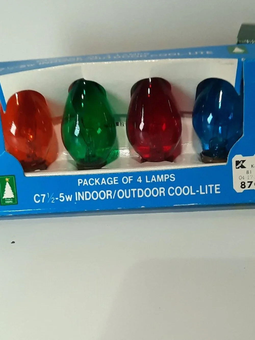 VTG C7 Replacement Christmas light Bulbs NOS 12 Count NEW! 8 Green 4 Multicolor